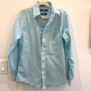 Izod Boy's Light Blue Gingham Shirt